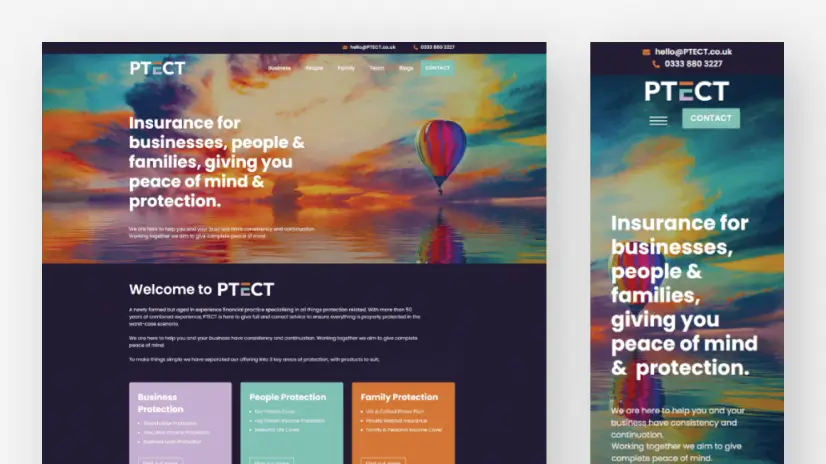 Modern business website design example